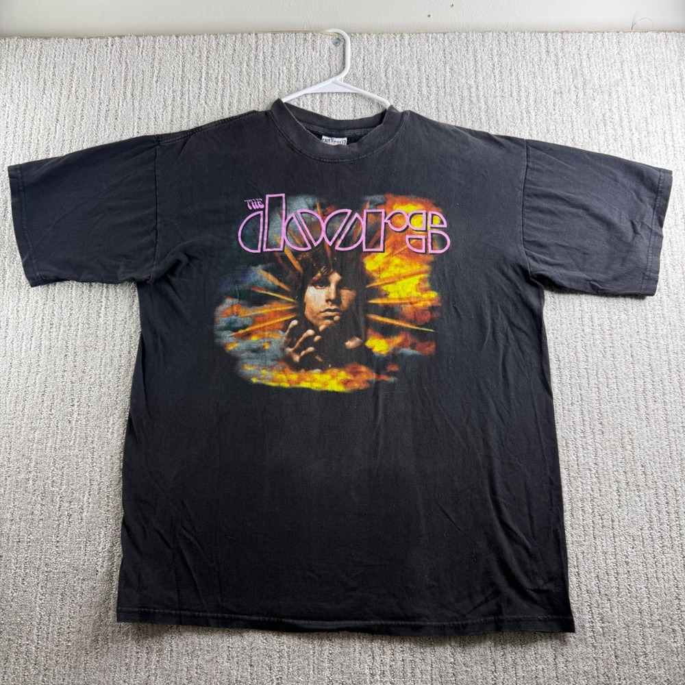Vintage The Doors Jim Morrison Graphic T-Shirt Mens Size XL Black Band Tee